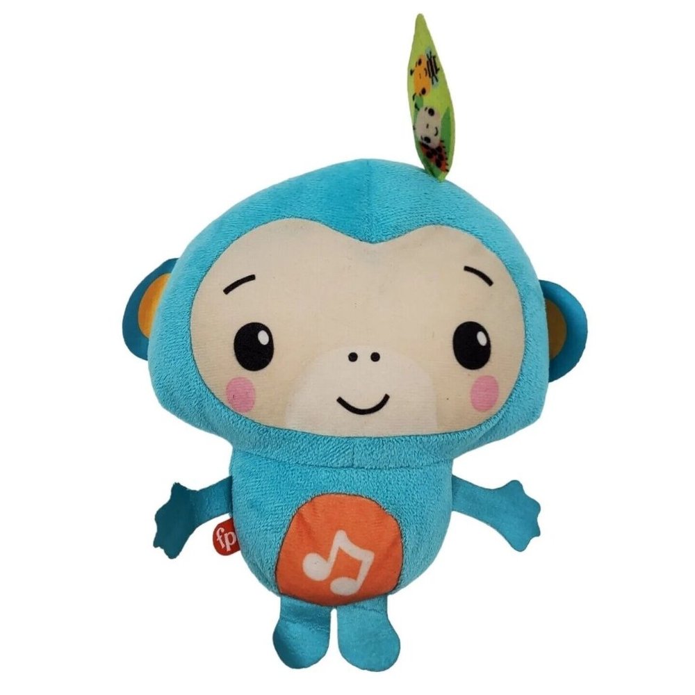 Fisher Price Music‎ and Sounds Plush Blue Monkey Tested and Working 8.5"